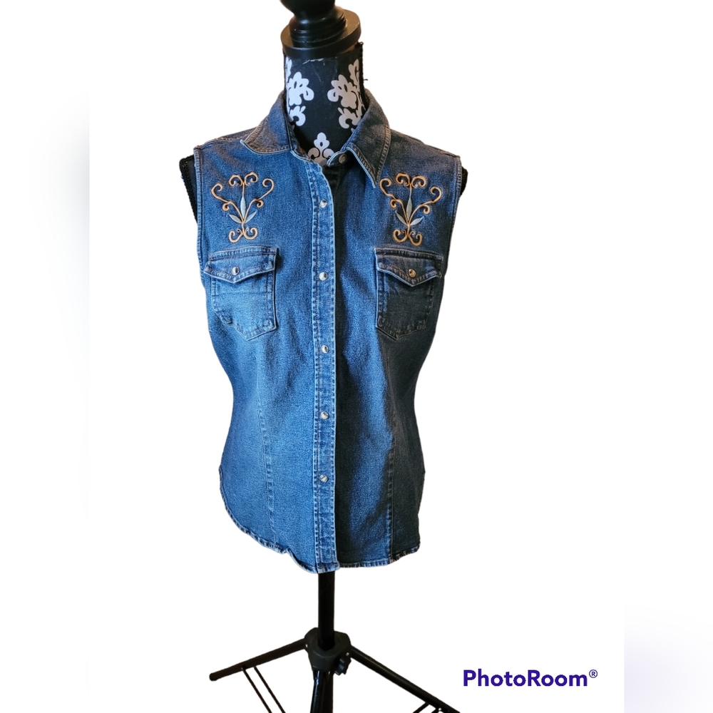 Roper button up Jean tank top